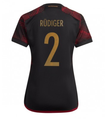 Tyskland Antonio Rudiger #2 Udebanetrøje Dame VM 2022 Kort ærmer